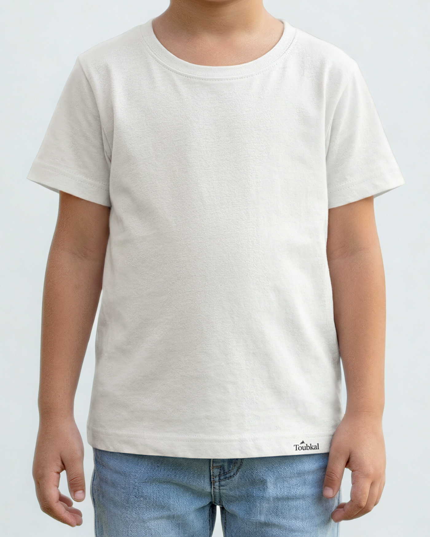 T-shirt Coton Cole Rond Blanc Manches Courtes Garçon Toubkal Junior