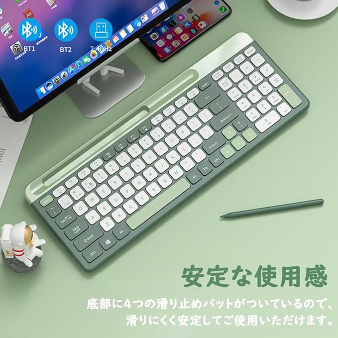 Clavier Sans Fil  WKB100P – Bluetooth + 2,4 GHz, Rechargeable – Multi-Appareils thumbnail 3