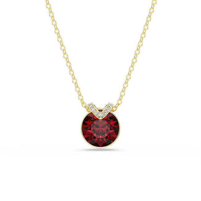 Pendentif Bella V Taille ronde, Rouge, Doré à l’or 18 carats  thumbnail 5