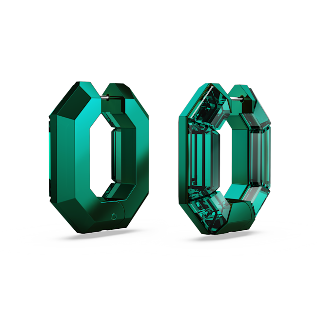 Anneaux d'oreilles Lucent Forme octogonale, Petites, Vertes thumbnail 3