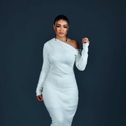 Robe longue asymétrique