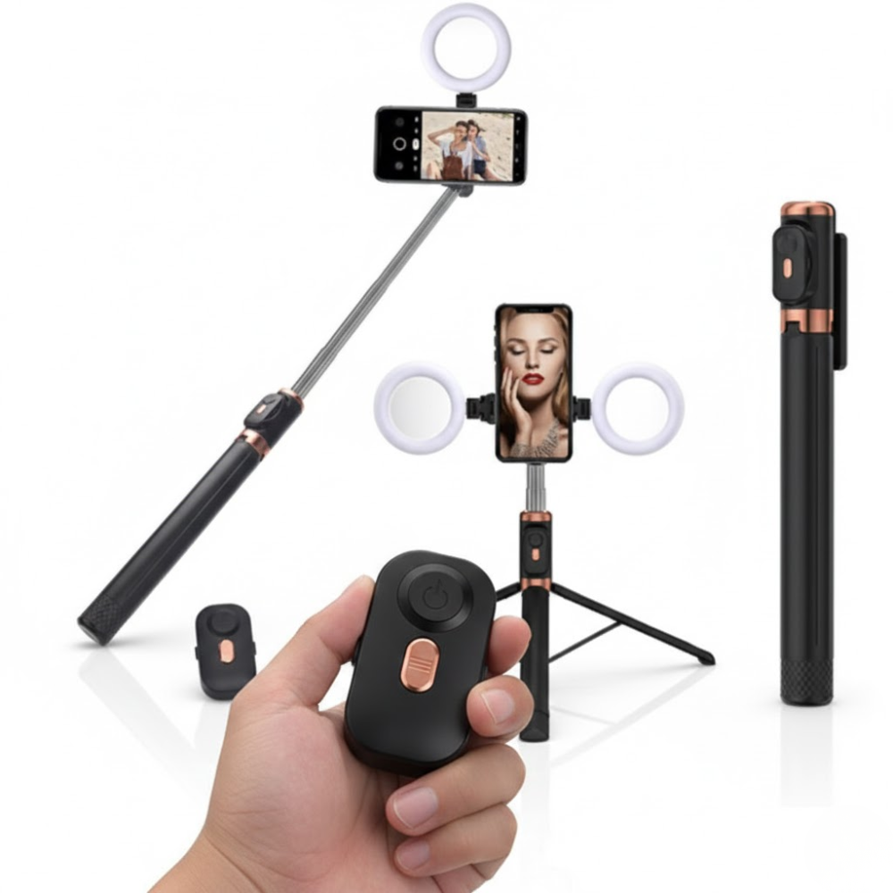 Selfie stick multifonction avec trépied et support téléphone thumbnail 8
