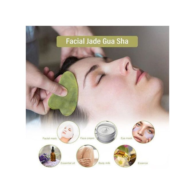 Gua sha Naturel pierre Jade pour Massage et Grattage Facial