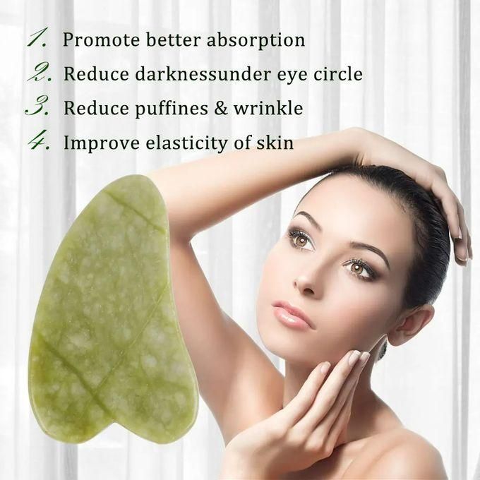 Gua sha Naturel - Pierre Jade pour Massage et Grattage Facial - Vert thumbnail 3