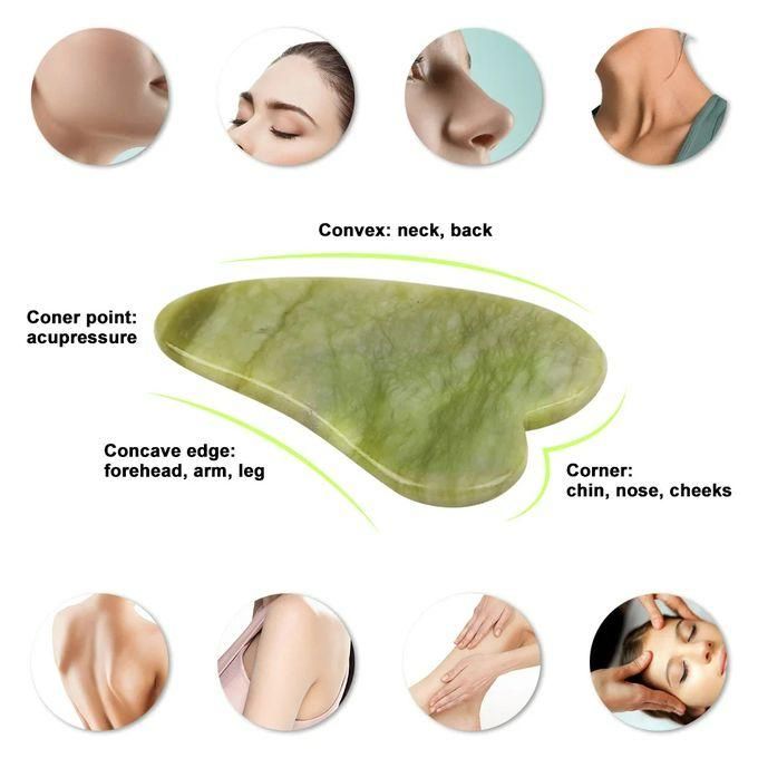 Gua sha Naturel - Pierre Jade pour Massage et Grattage Facial - Vert thumbnail 5