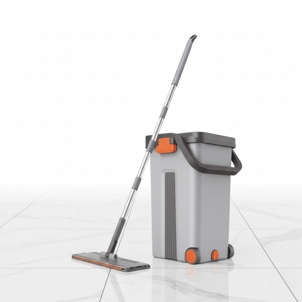 Balai Serpillère Et Seau D’essorage – Couleur Aléatoire