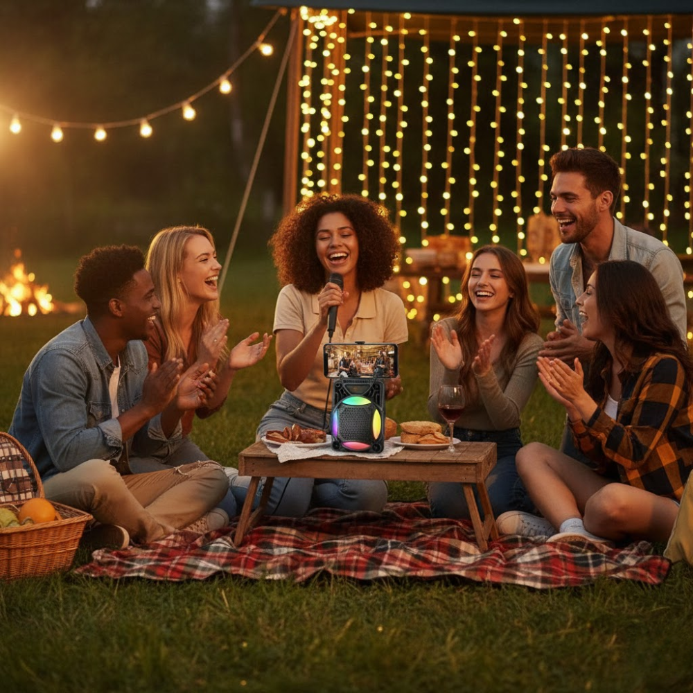 SinG-e ZQS-1367 – Enceinte Bluetooth portable avec micro et support smartphone thumbnail 6
