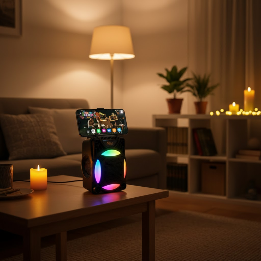 SinG-e ZQS-1367 – Enceinte Bluetooth portable avec micro et support smartphone thumbnail 7