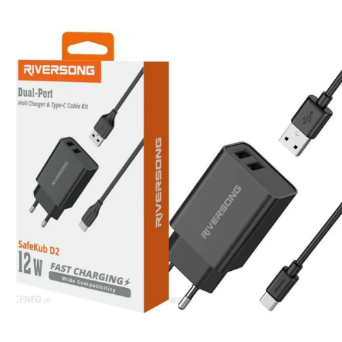 chargeur SafeKub D2 Noir type-c