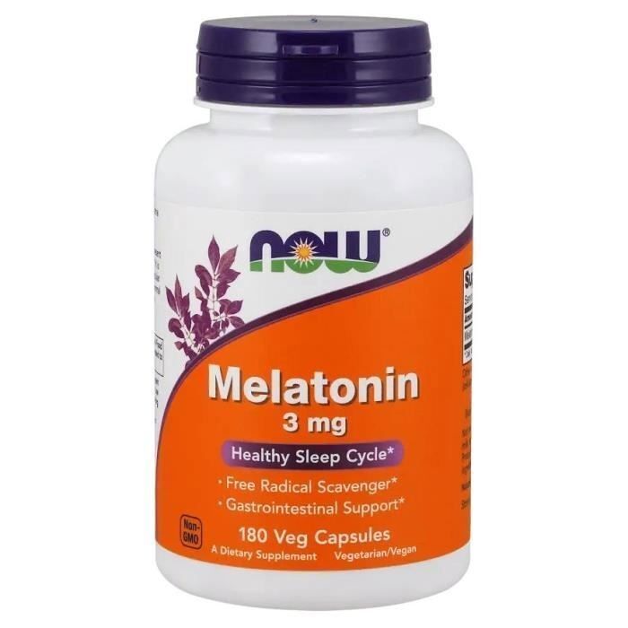 Mélatonine, 3 mg, 180 capsules végétariennes
