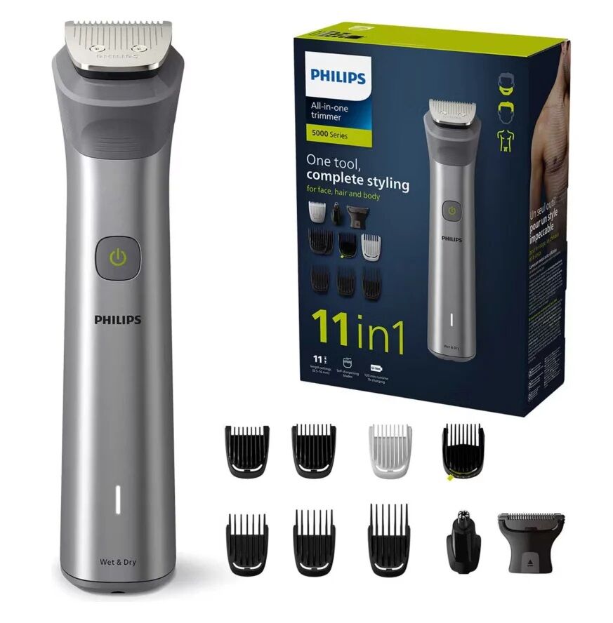 Tondeuse multifonctions Série 5000, 11 en 1, pour le visage, la tête et le corps