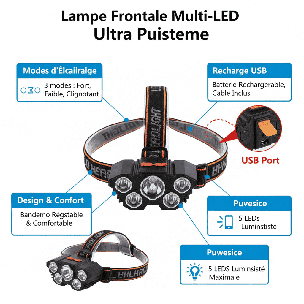 Projecteur LED Rechargeable Ultra-Puissant 5-en-1 thumbnail 2