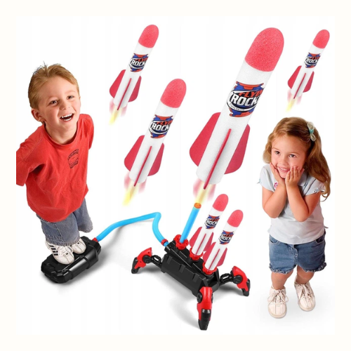 Jeu de fusée sauteuse pour enfants avec lanceur, lance-roquettes multiples thumbnail 3