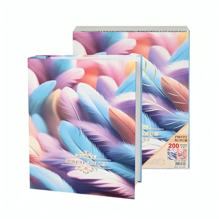 Album Photo Grande Capacité 5x7 – 200 Photos, Style Plumes thumbnail 4