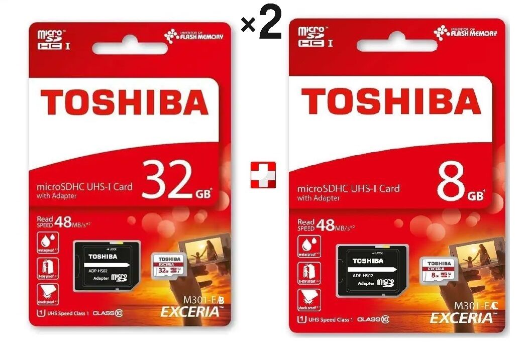 Offre 2 carte mémoire 32GB et 8gb EXCERIA M301 Micro SDHC UHS-I(U1) jusqu'à 48 Mo en lecture Class10