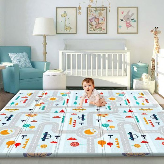 Tapis de jeu double face pour bébé