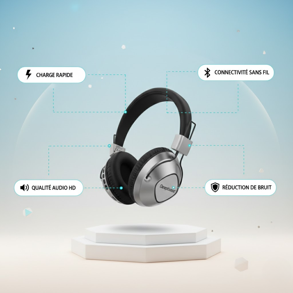 Casque R22 – Gris (Version Bluetooth 5.3) thumbnail 7