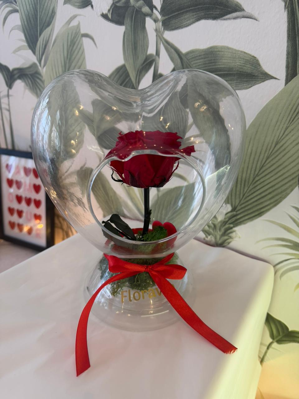 Rose éternelle cœur 