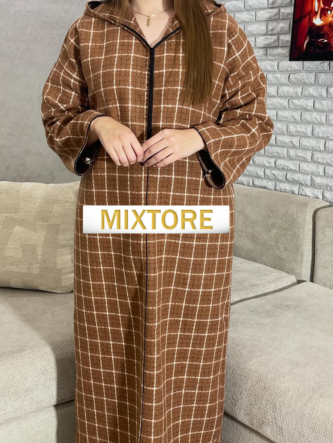 Djellaba chaude d'hiver Camel