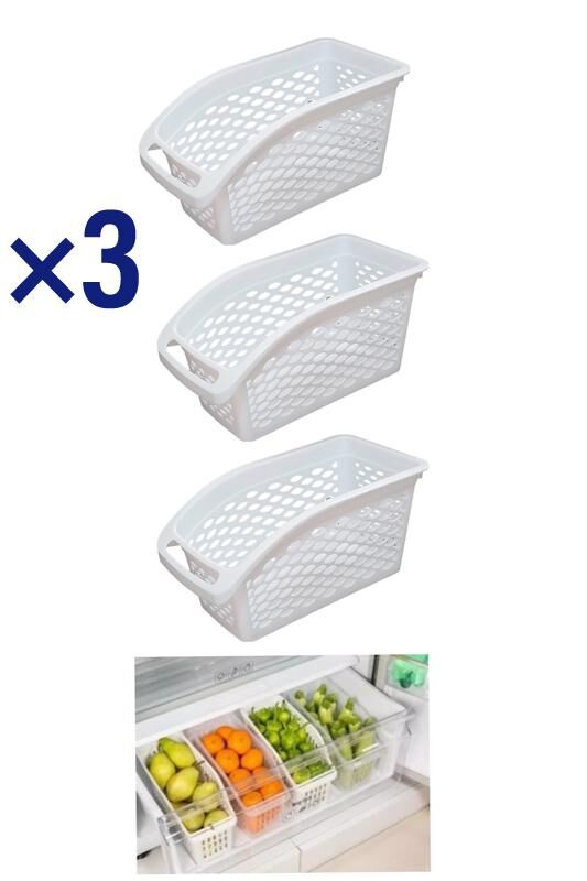 Paniers De Rangement Réfrigérateur, Set De 3 Paniers