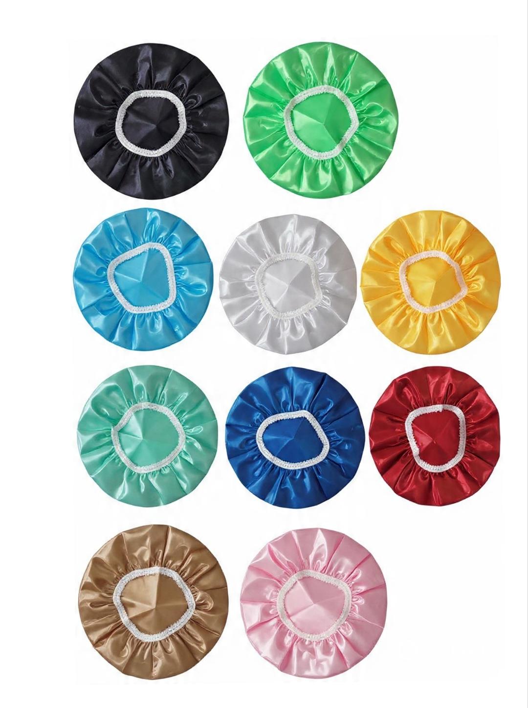 Bonnet De Douche En Satin - 2 Bonnets Réutilisable Et Lavable (couleurs Aléatoires)