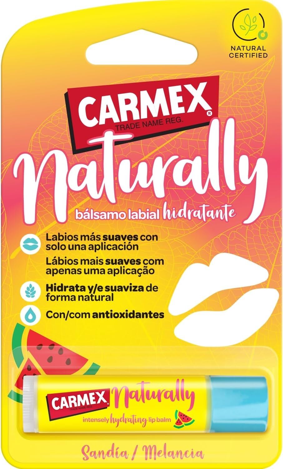 Baume À Lèvres Naturally Pastèque - Hydrate, Adoucit & Apaise Naturellement