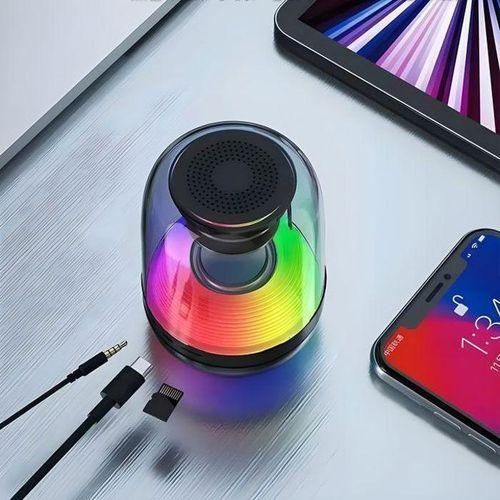 Bokaini Haut-parleurs Bluetooth portable avec son HD, éclairage RGB, Mini Speaker