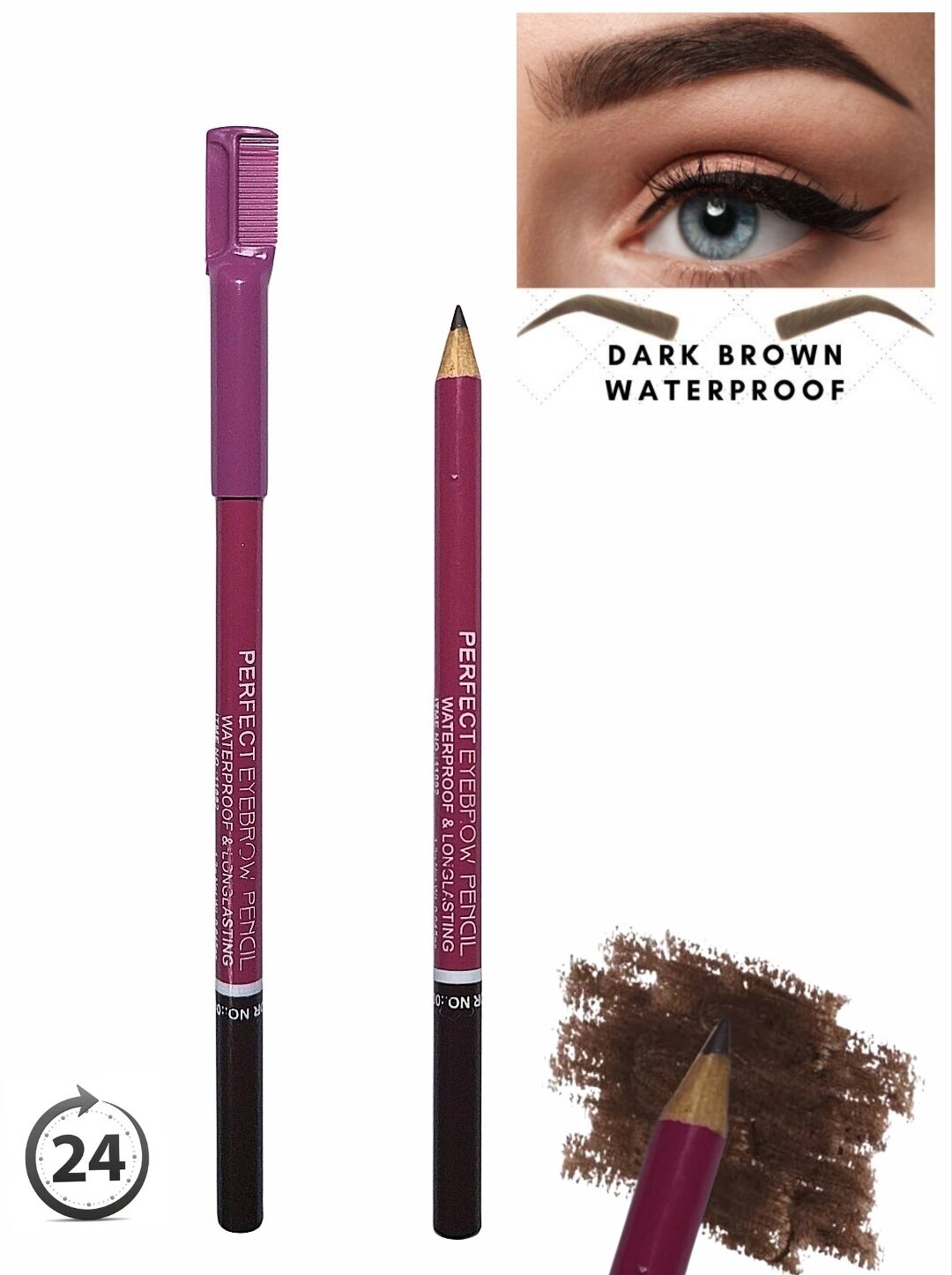Crayon À Sourcils Marron Foncé – Waterproof & Longue Tenue