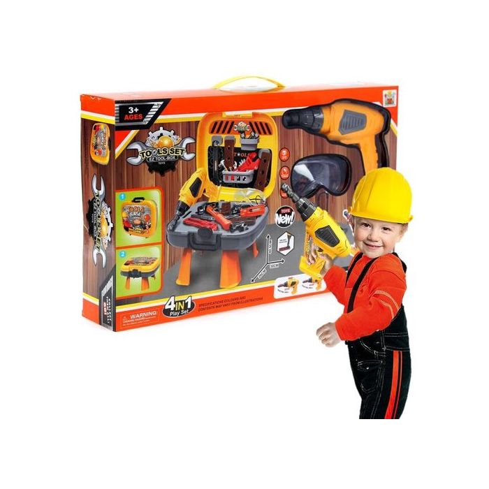 Coffret Outils De Bricolage 4 En 1 Pour Enfants – Set De 35 Pièces Avec Perceuse Électrique