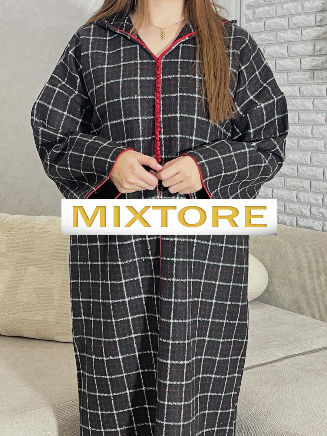 Djellaba Chaude D'hiver Noire