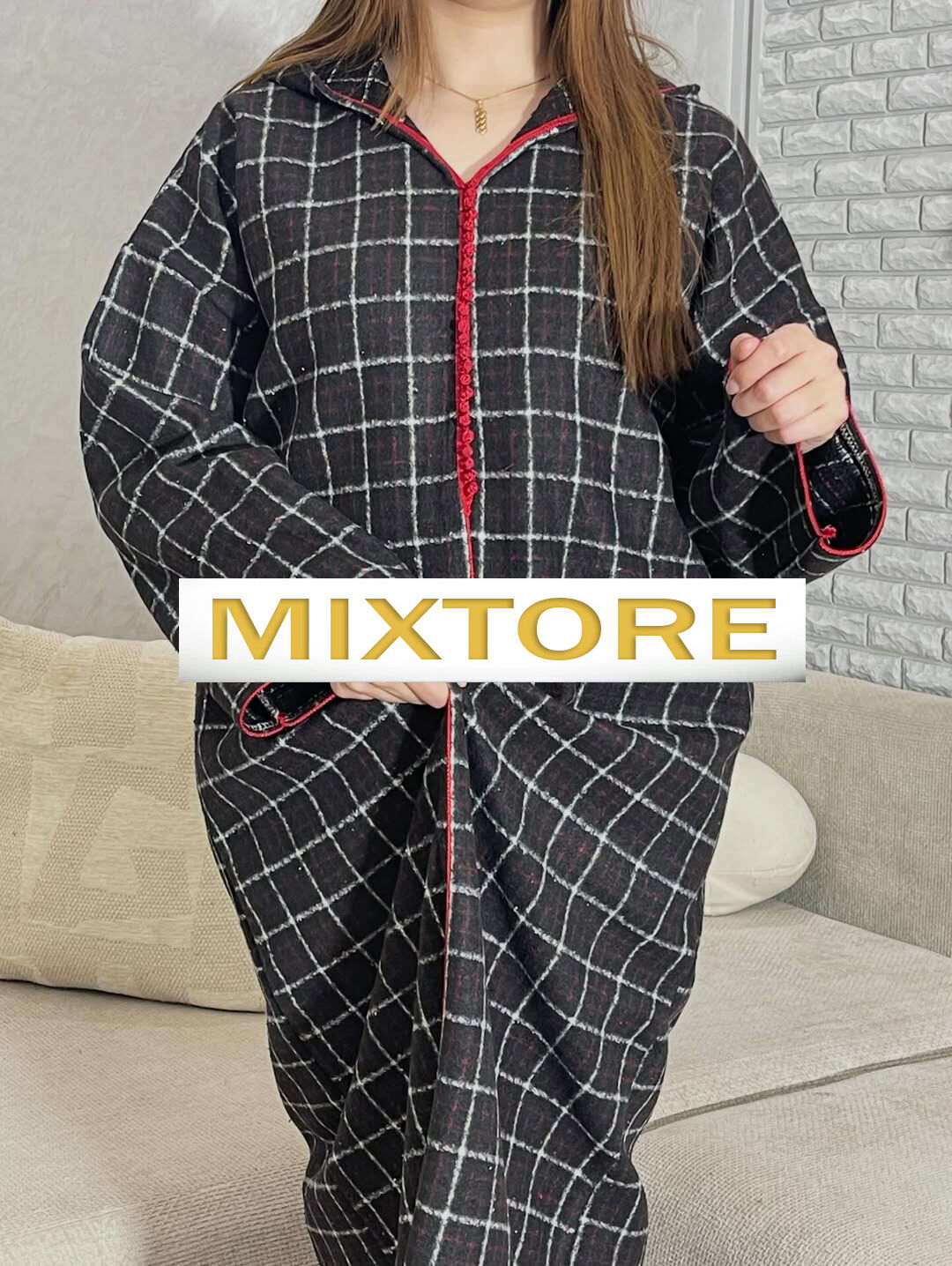 Djellaba Chaude D'hiver Noire