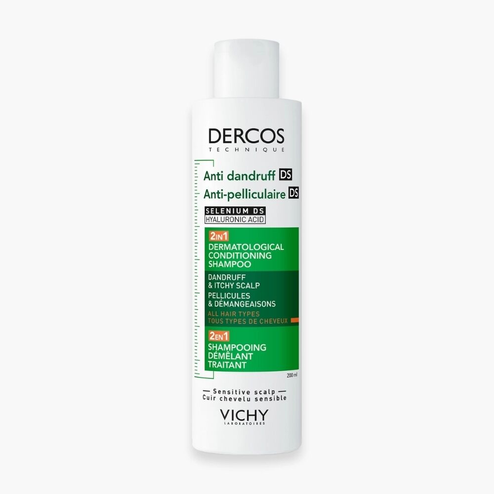 Dercos Ds Shampoing 2en1 Démêlant Traitant Anti-pelliculaire Cuir Chevelu Sensible