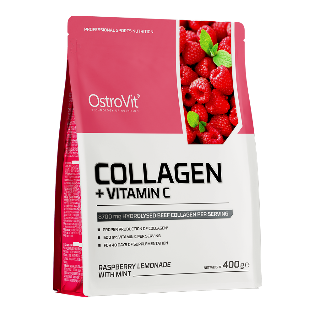 Collagen + Vitamin C 400 G Raspberry Lemonade With Mint | Collagène Hydrolysé Pour Peau, Articulations & Beauté