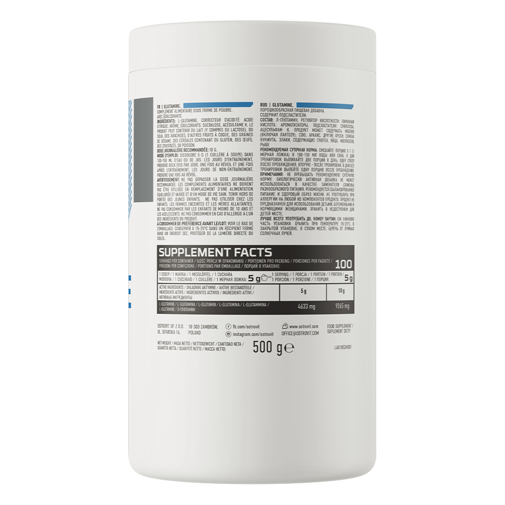 Glutamine 500 G Lemon | Acide Aminé | L-glutamine | Récupération Musculaire | Endurance | Sport thumbnail 3