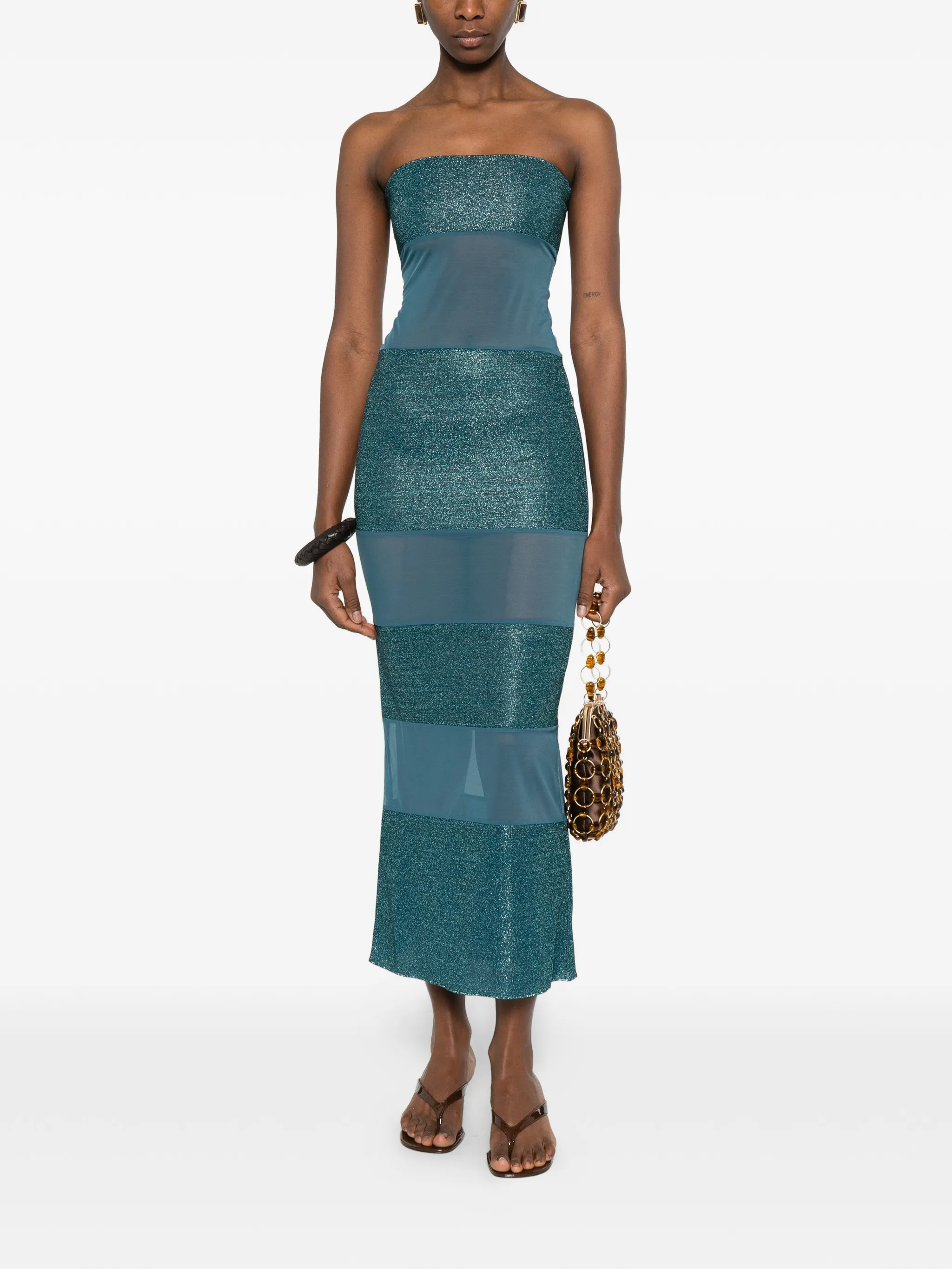 Robe Longue À Ourlet Métallisé