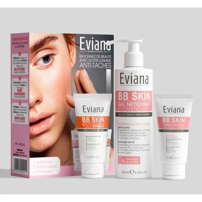 Pack Anti-taches Brunes - Écran Solaire 50ml Spf 50+ - Crème Hydratante 50ml - Gel Nettoyant 200ml
