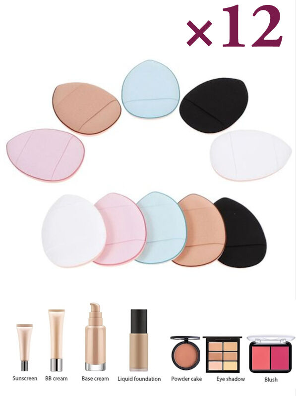 Éponges À Poudre , Lot De 12 Mini Houppettes Réutilisable (couleurs Aléatoires)