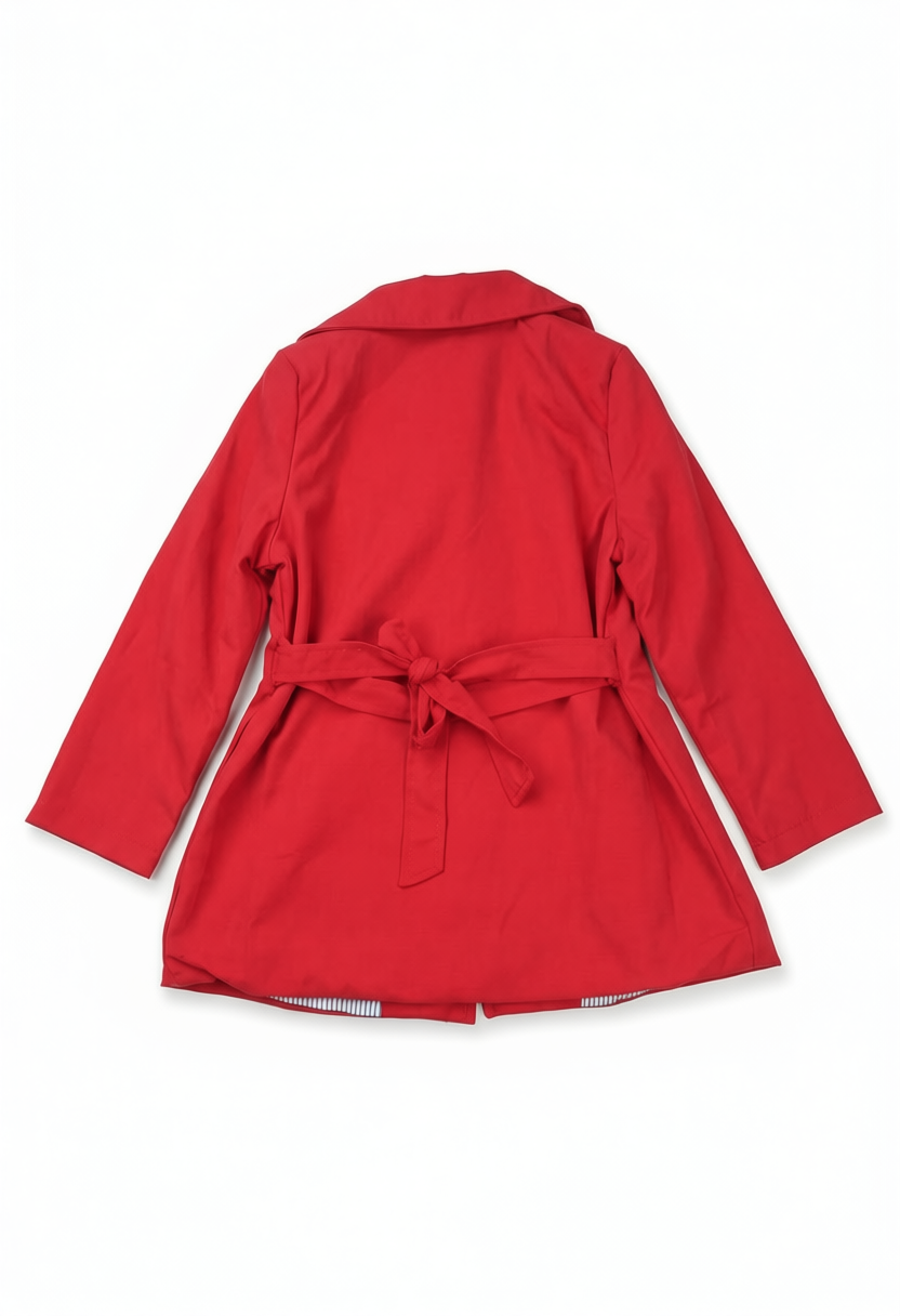 Ensemble Fille Élégant Avec Manteau Rouge