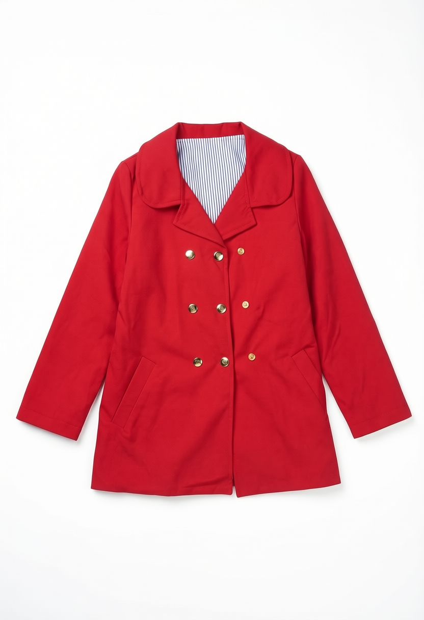 Ensemble Fille Élégant Avec Manteau Rouge thumbnail 3