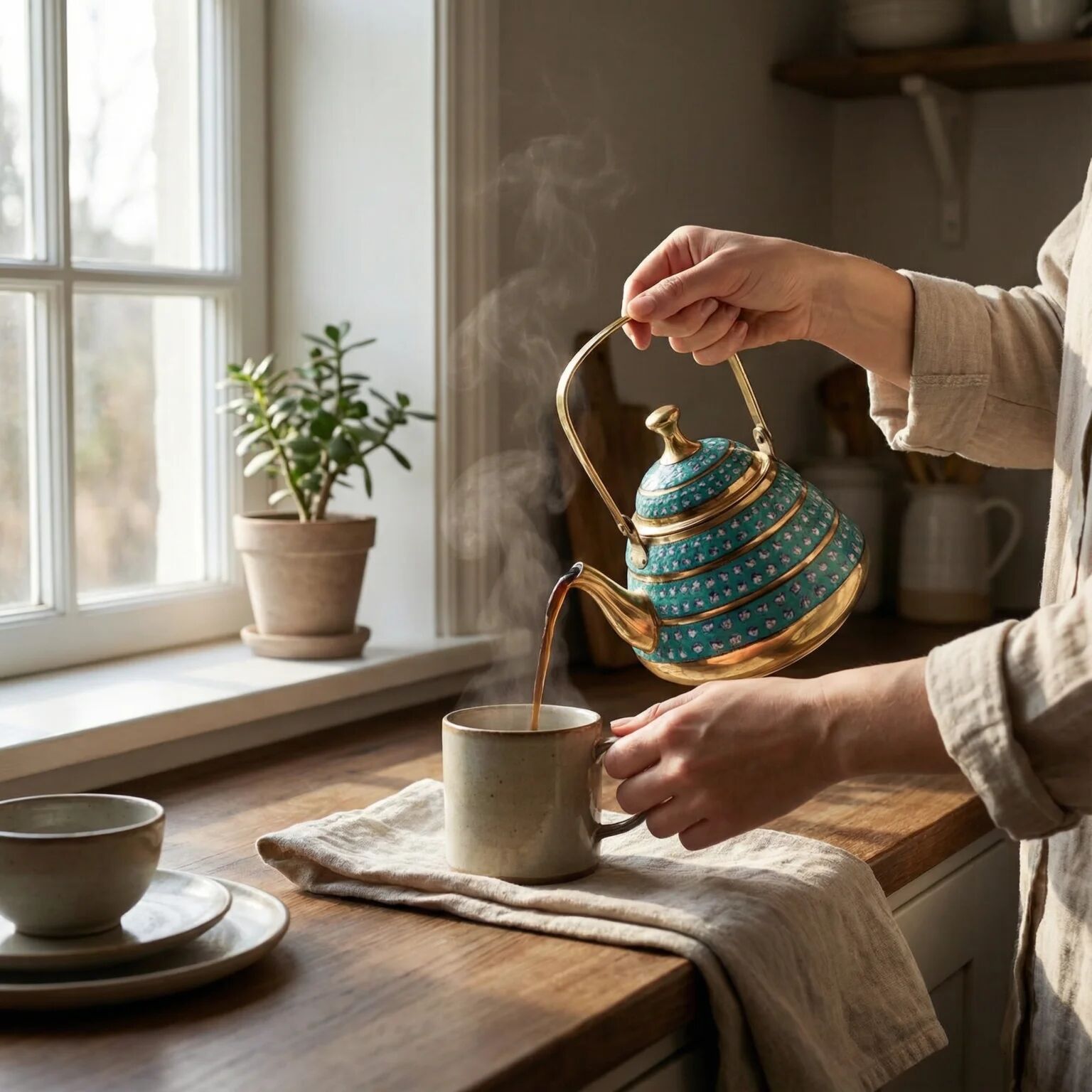 The Tuغquoise Coffee / Teapot ( Set Of 3 )