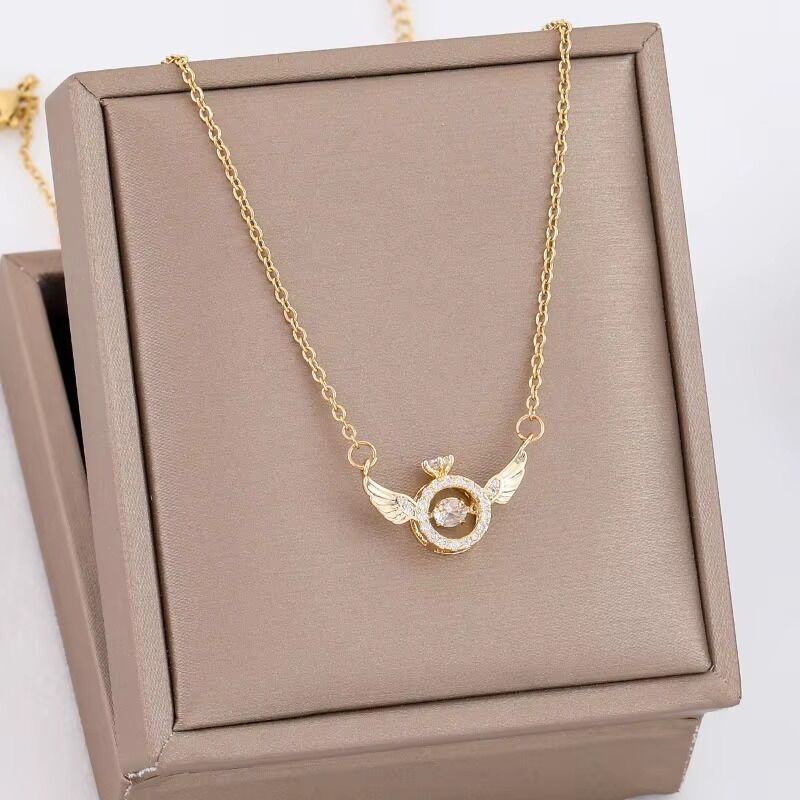 Colliers Avec Pendentif Ailes D'ange Pour Femmes acier inoxydable thumbnail 4