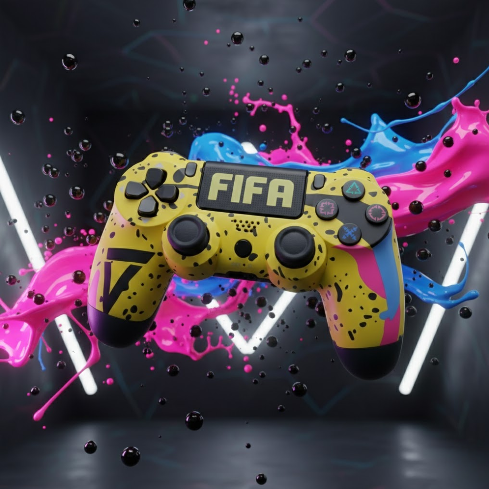 Manette Ps4 Fifa Jaune Haute Qualité thumbnail 3