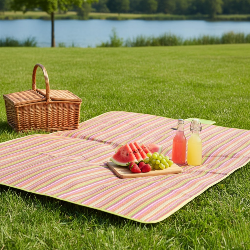 Tapis De Plage Et De Pique-nique Imperméable, Pliable Et Portable – 145 × 99,5 Cm – Multicolore thumbnail 7