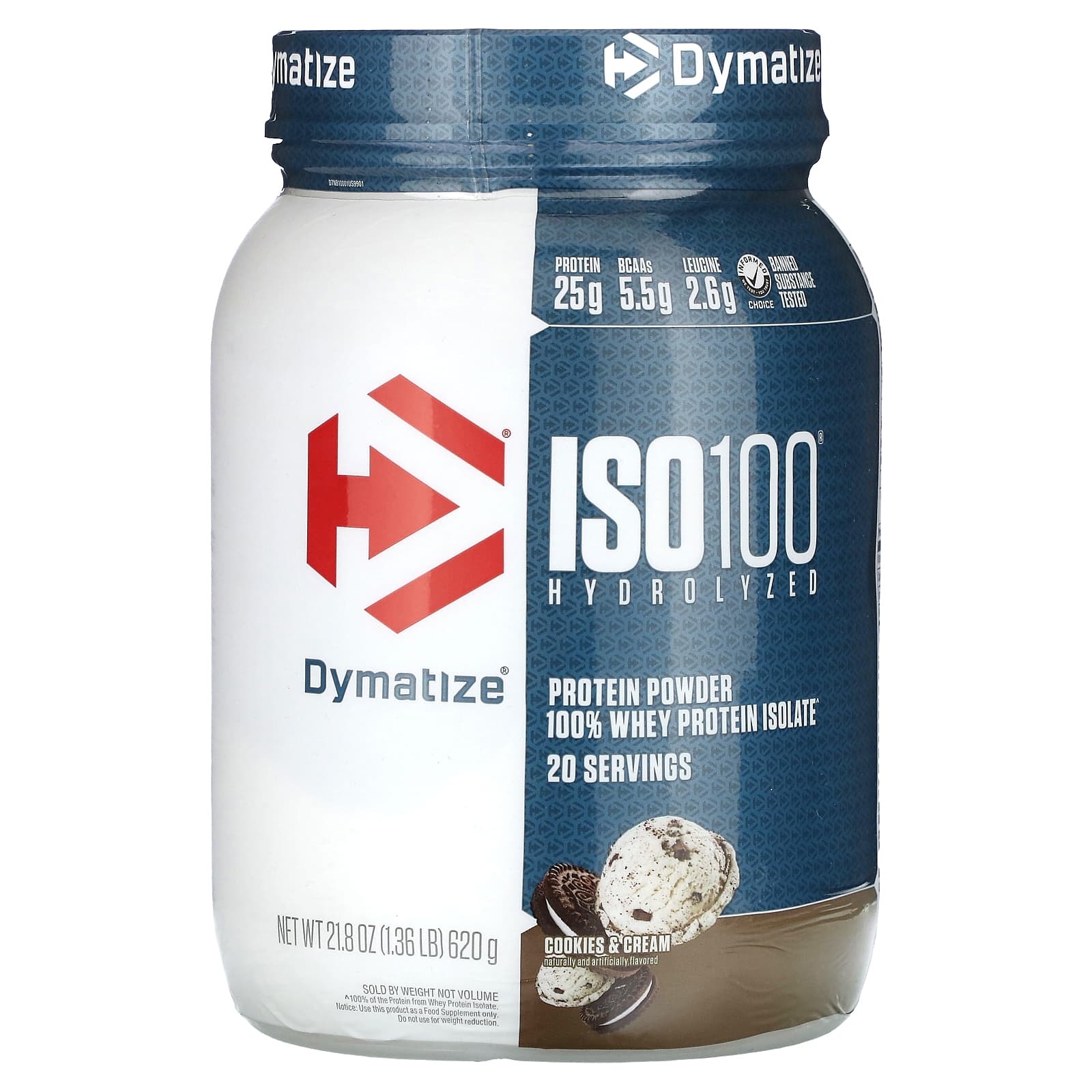 Iso100 Hydrolysé, 100 % Isolat De Protéines De Lactosérum, Cookies Et Crème, 620 G
