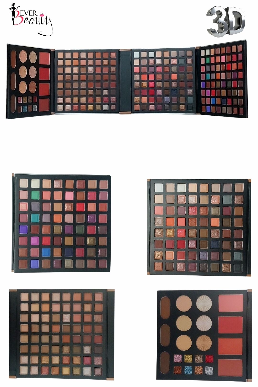 Palette De Maquillage Complète. 3d Hautement Pigmentées .213 Couleurs Visage Et Yeux.