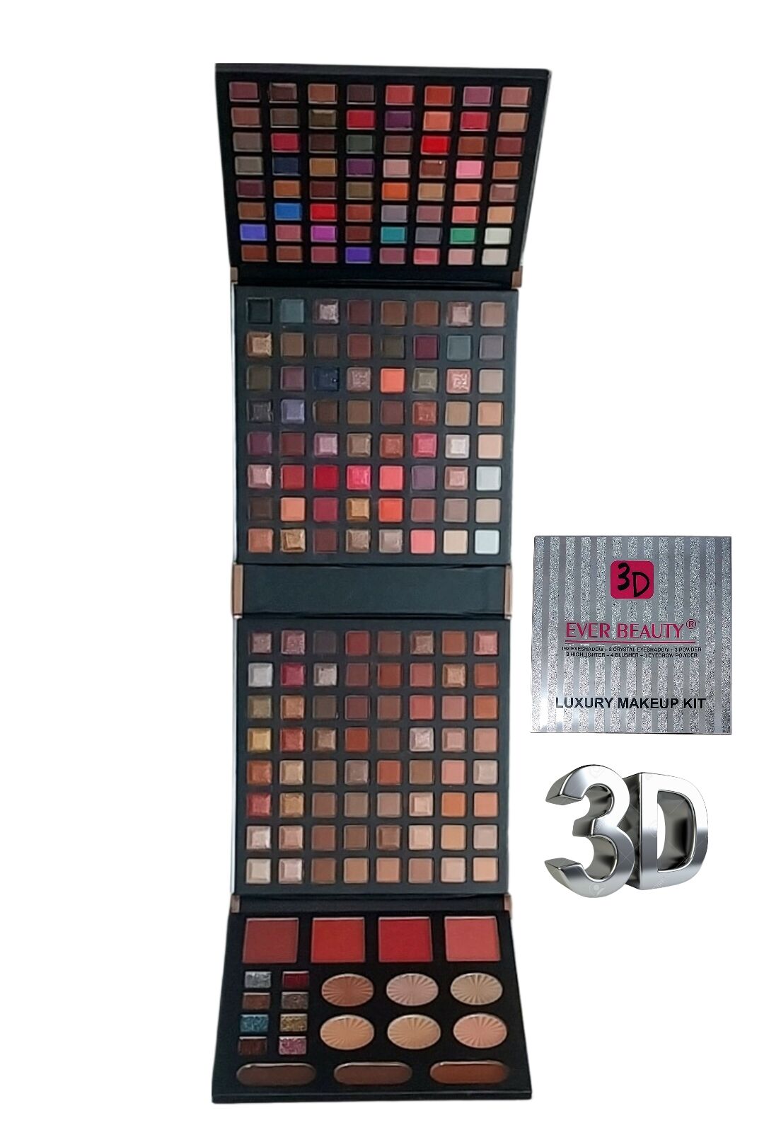 Palette De Maquillage Complète. 3d Hautement Pigmentées .213 Couleurs Visage Et Yeux.