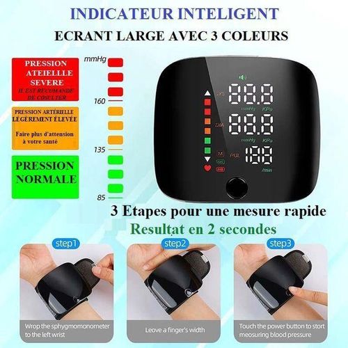 Tensiomètre Numérique Rechargeable, Mesure De La Tension Au Poignet thumbnail 3