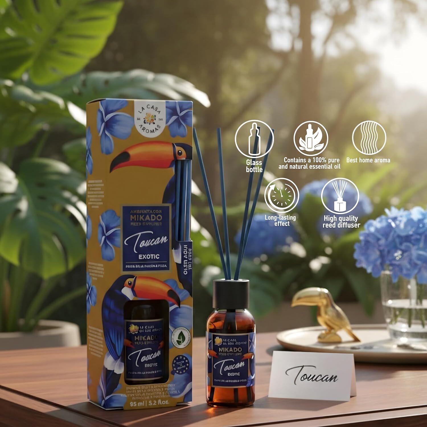 Diffuseur À Bâtonnets, Arômes Intenses - Toucan Exotic - 95ml