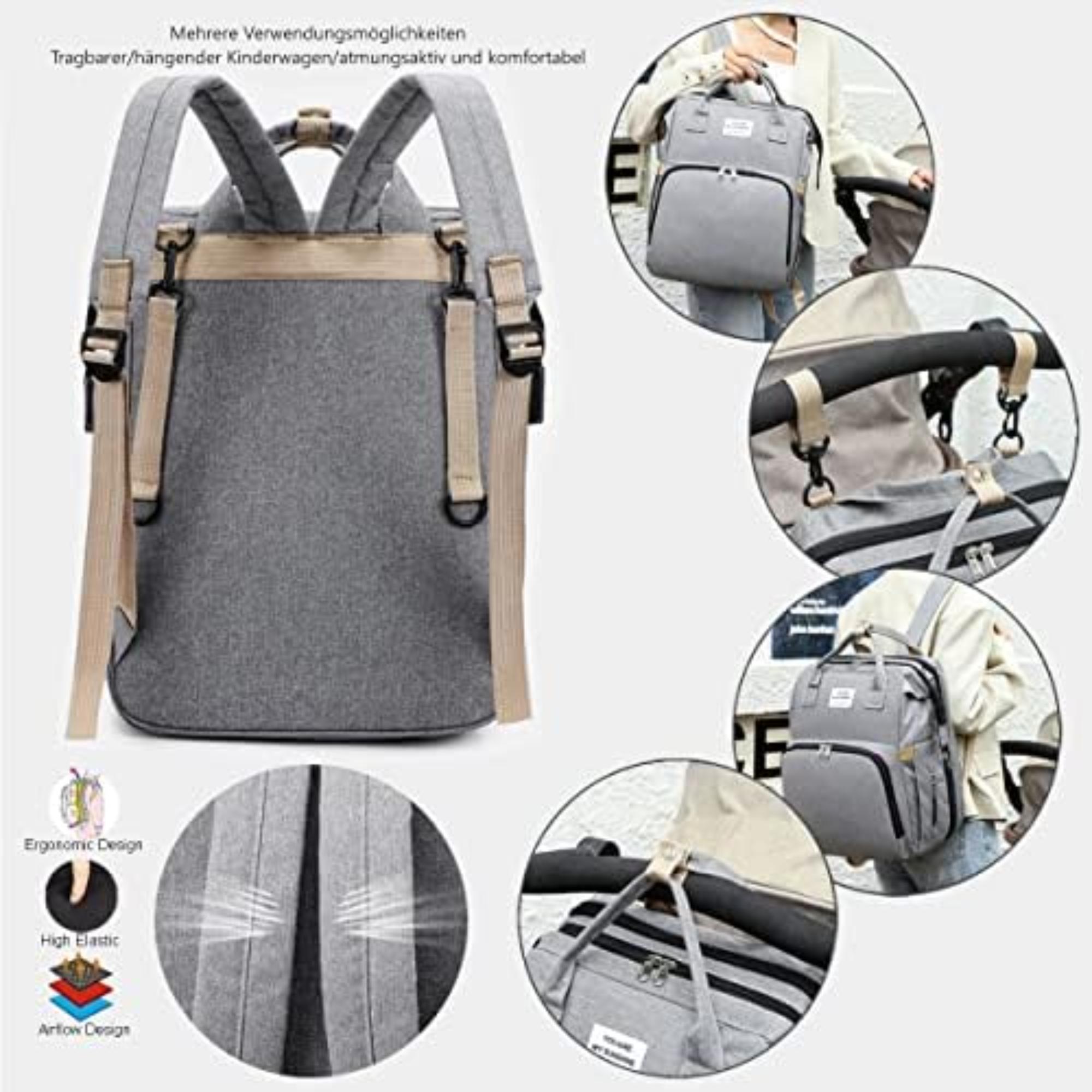 Sac À Dos À Langer Multifonction Pour Bébé Grande Capacité thumbnail 3