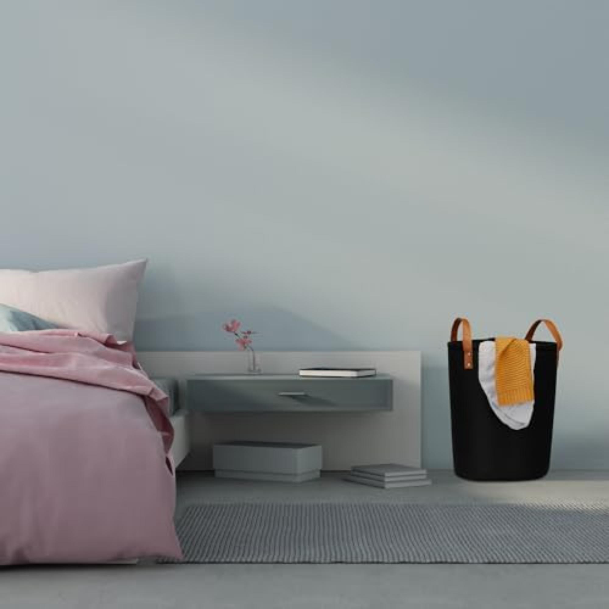 Lot De 2 Paniers À Linge Pliables En Feutre – Corbeilles De Rangement Avec Poignées En Cuir thumbnail 5